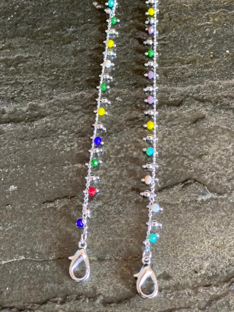 Colorful Bead- Silver Chain